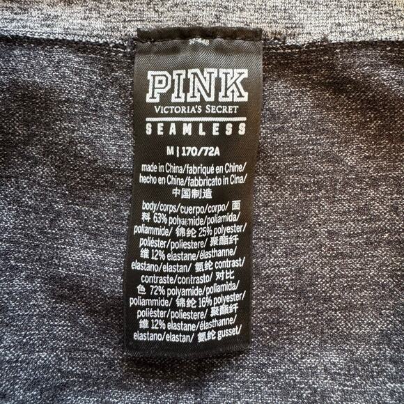 Victoria Secret Pink Seamless Leggings Womens Medium Black Ankle Running Workout - Picture 4 of 13